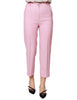 Pantalone donna vicolo rosa a vita alta lunghezza alla caviglia