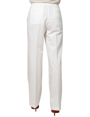 PANTALONE DONNA VICOLO BIANCO A VITA ALTA E GAMBA A PALAZZO