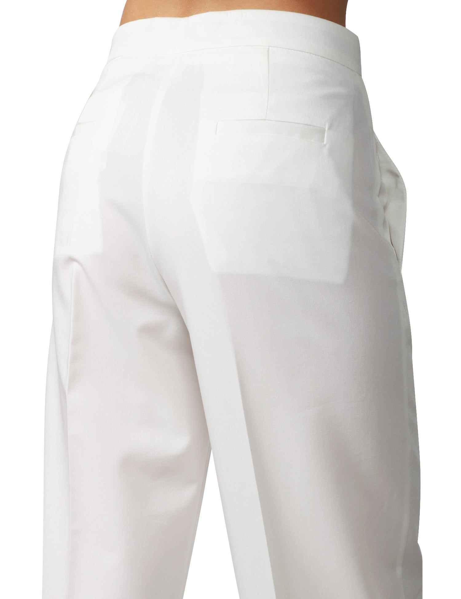 PANTALONE DONNA VICOLO BIANCO A VITA ALTA E GAMBA A PALAZZO