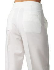 PANTALONE DONNA VICOLO BIANCO A VITA ALTA E GAMBA A PALAZZO