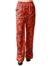 PANTALONE PIGIAMA DONNA WEILI ZENGH ORANGE ANIMALIER CON ELASTICO IN VITA