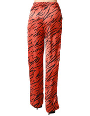 PANTALONE PIGIAMA DONNA WEILI ZENGH ORANGE ANIMALIER CON ELASTICO IN VITA