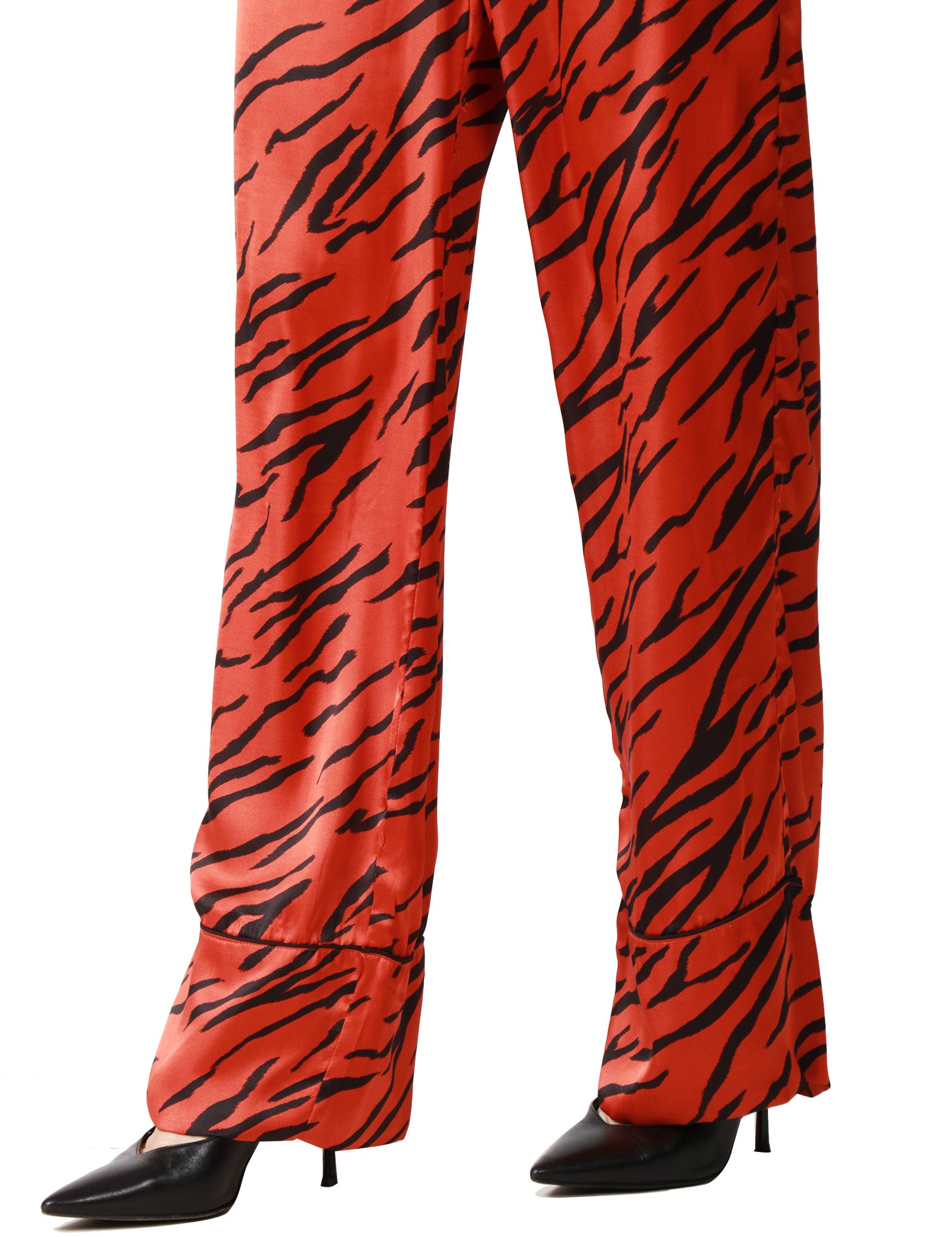 PANTALONE PIGIAMA DONNA WEILI ZENGH ORANGE ANIMALIER CON ELASTICO IN VITA