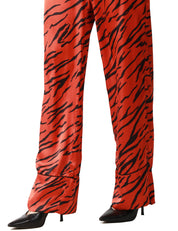 PANTALONE PIGIAMA DONNA WEILI ZENGH ORANGE ANIMALIER CON ELASTICO IN VITA