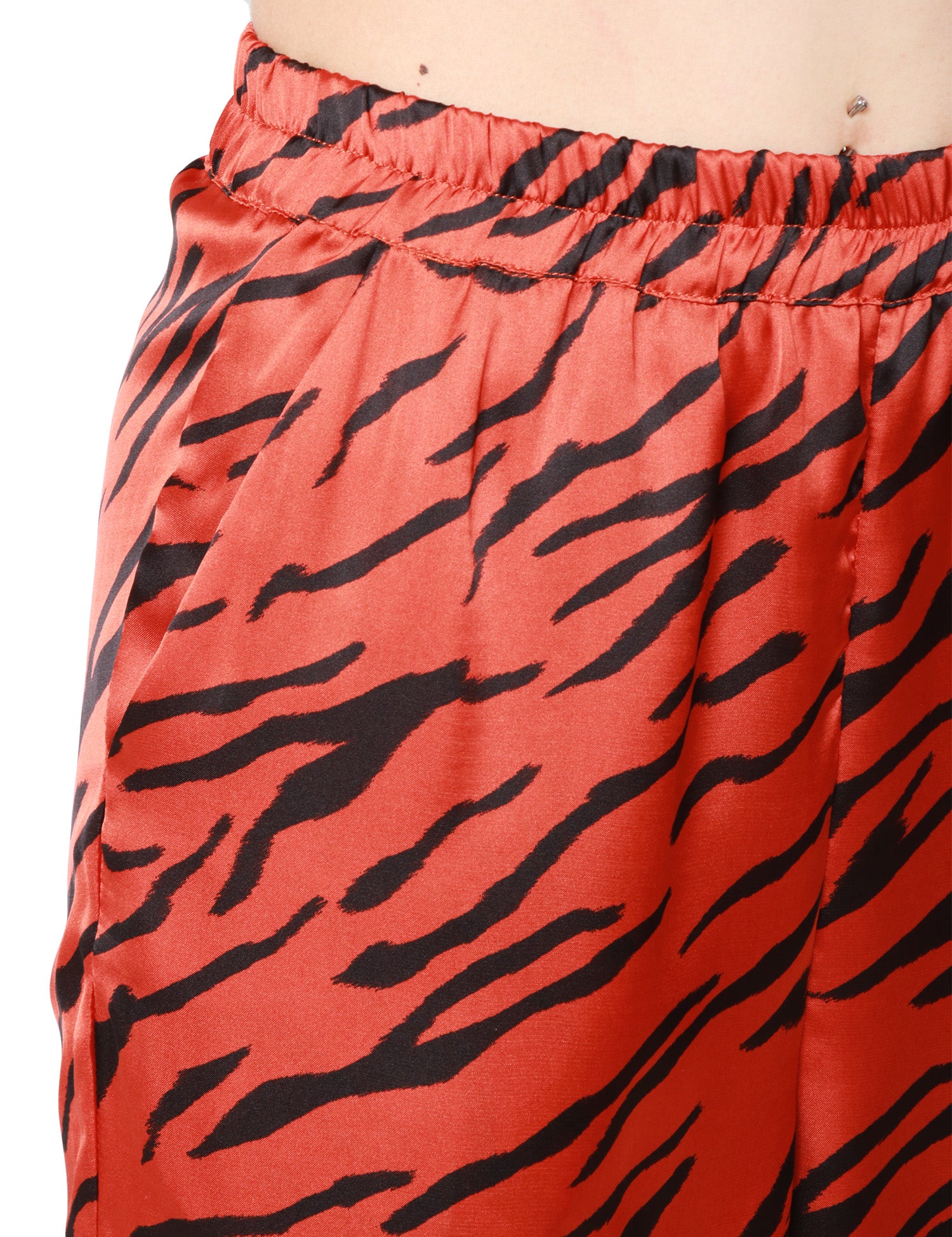 PANTALONE PIGIAMA DONNA WEILI ZENGH ORANGE ANIMALIER CON ELASTICO IN VITA