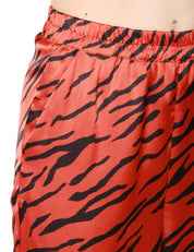 PANTALONE PIGIAMA DONNA WEILI ZENGH ORANGE ANIMALIER CON ELASTICO IN VITA