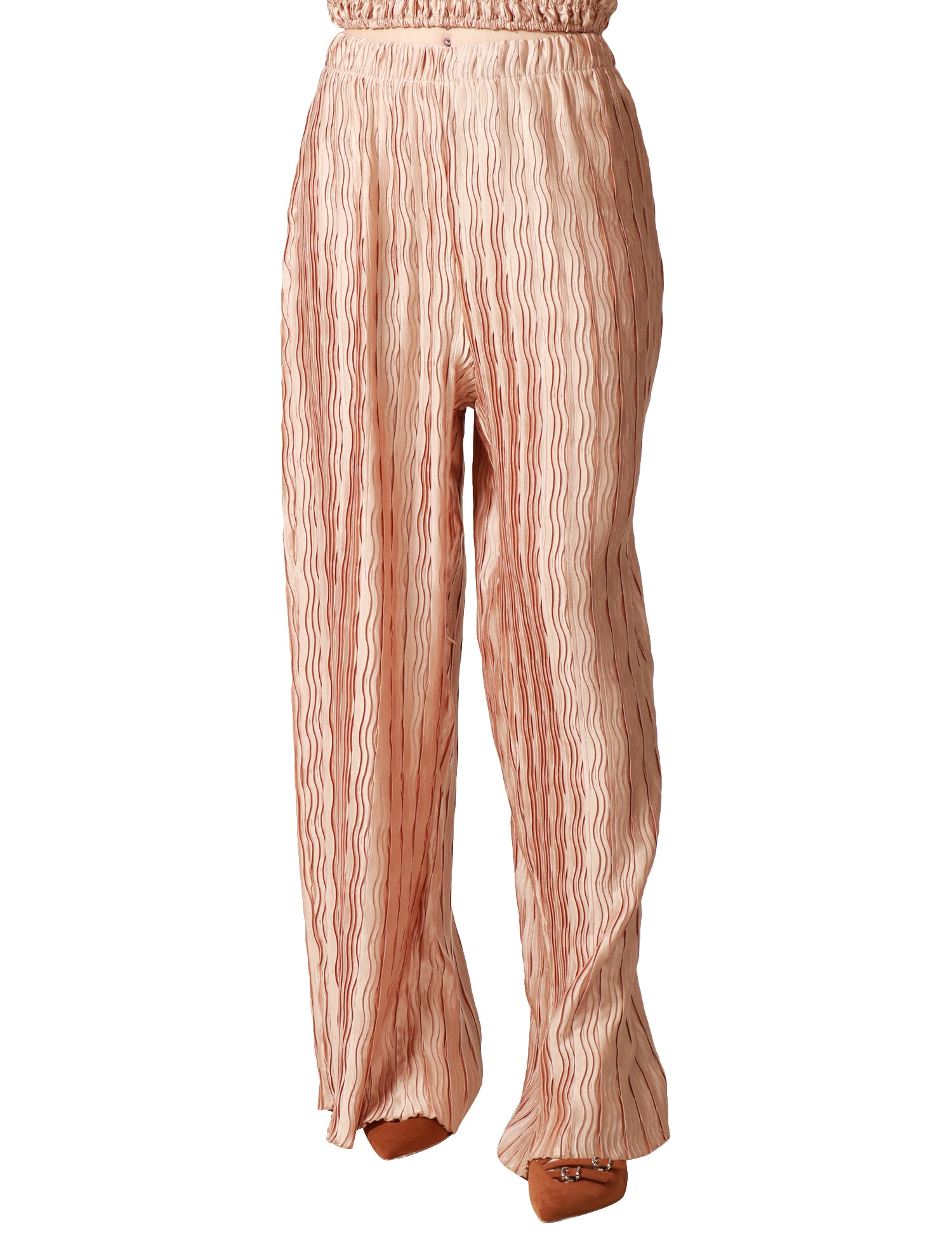 PANTALONE DONNA WEILI ZHENG NUDE MODELLO PIGIAMA PLISSETTATO A PALAZZO