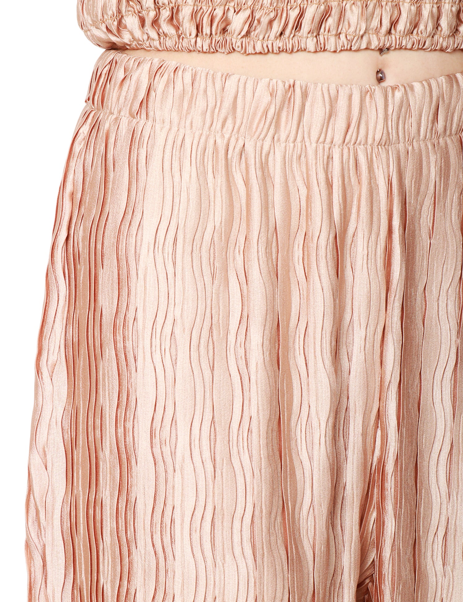 PANTALONE DONNA WEILI ZHENG NUDE MODELLO PIGIAMA PLISSETTATO A PALAZZO