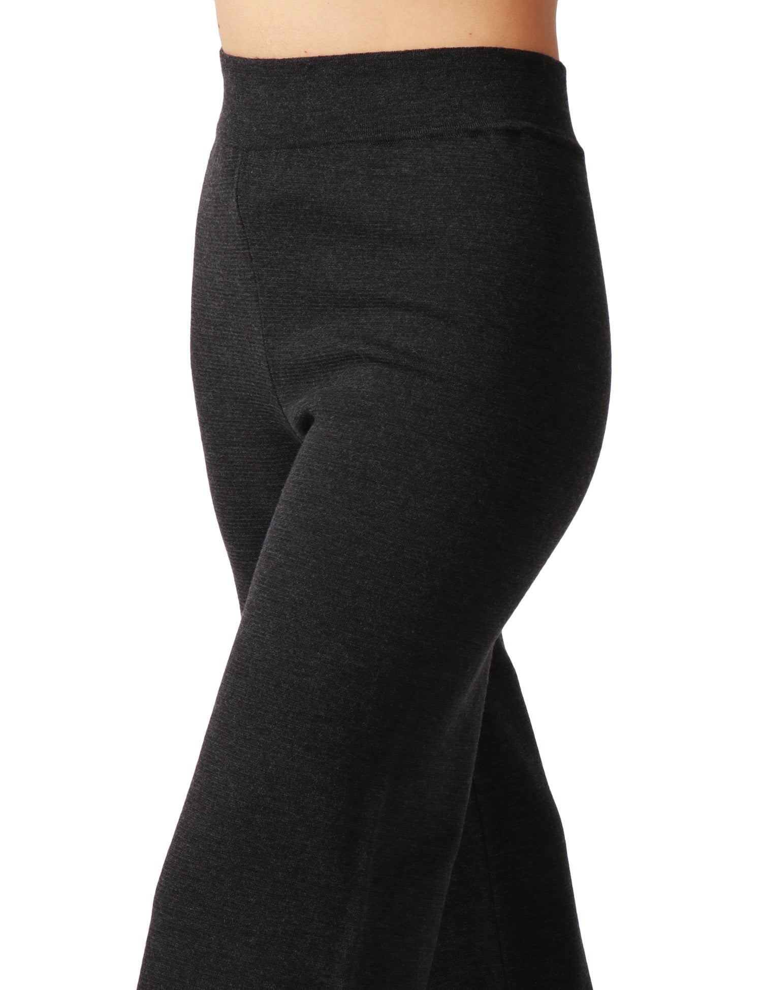 PANTALONE DONNA ALPHA STUDIO NERO A VITA ALTA CON FASCIA ELASTICA IN LANA MERINOS
