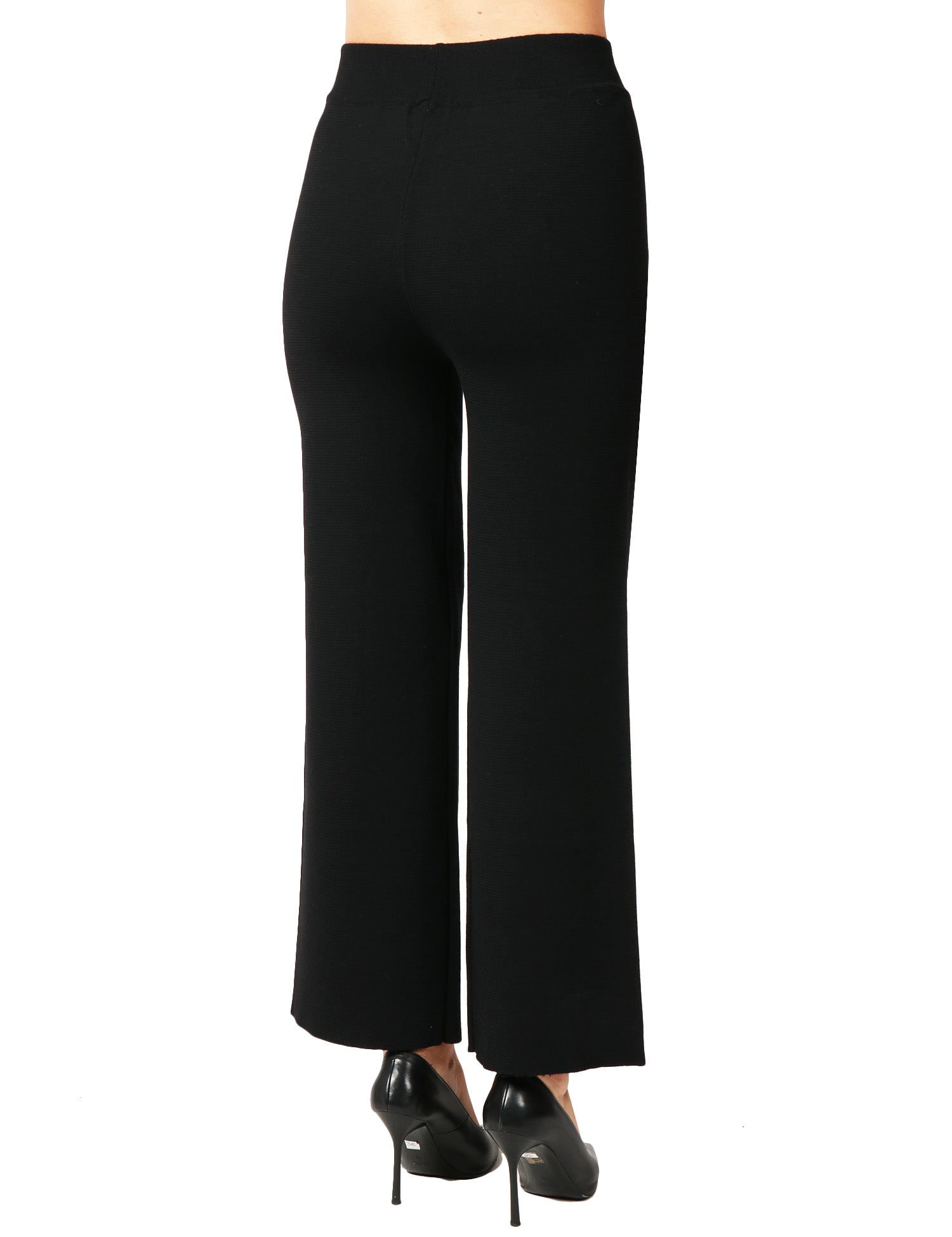 PANTALONE DONNA ALPHA STUDIO NERO A VITA ALTA CON FASCIA ELASTICA IN LANA MERINOS