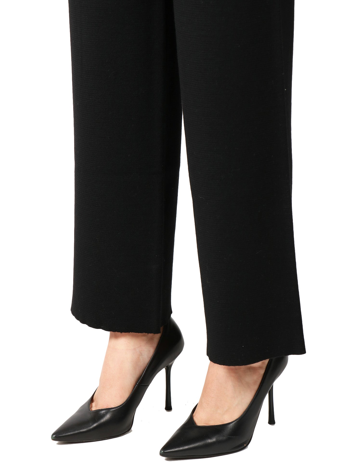 PANTALONE DONNA ALPHA STUDIO NERO A VITA ALTA CON FASCIA ELASTICA IN LANA MERINOS