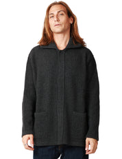 BOMBER UOMO ALPHA STUDIO ANTRACITE IN LANA E CASHMERE CON COLLETTO E ABBOTTONATURA CENTRALE