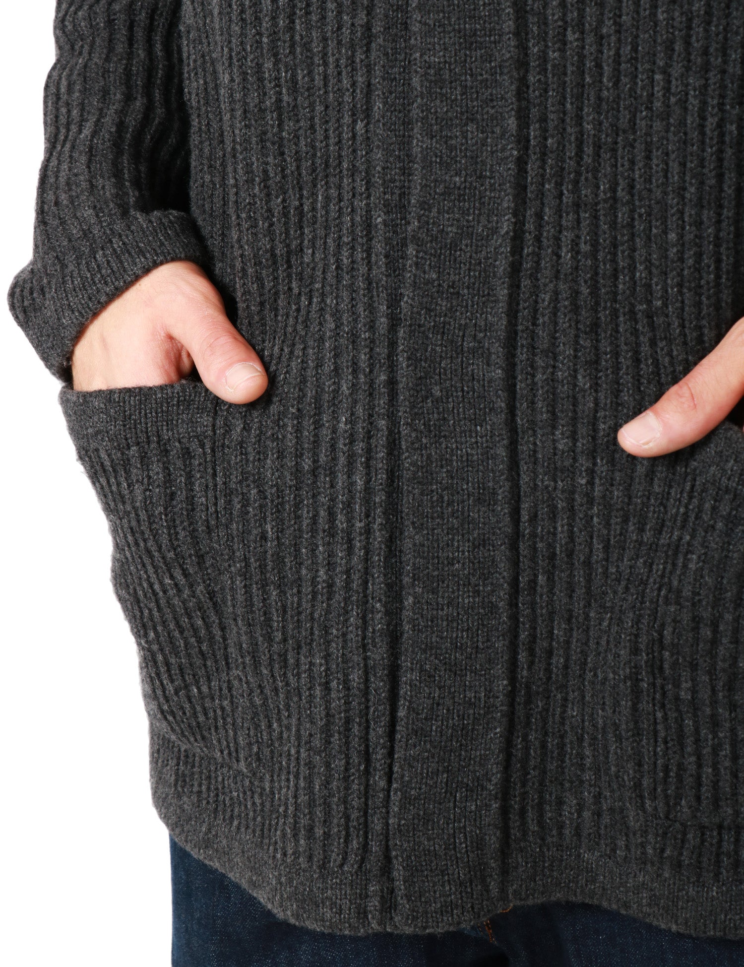 BOMBER UOMO ALPHA STUDIO ANTRACITE IN LANA E CASHMERE CON COLLETTO E ABBOTTONATURA CENTRALE