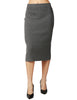 Gonna longuette anna molinari grigio medio in maglia con spacco centrale dietro