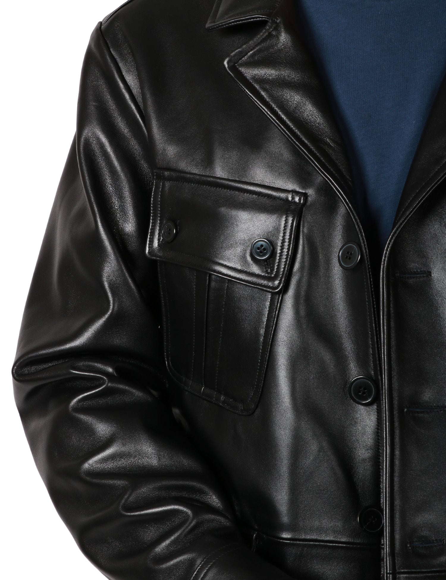 GIUBBOTTO GIACCA UOMO BLUSOTTO ALAN IN NAPPA CON COLLO REVER E 4 TASCHE DAVANTI