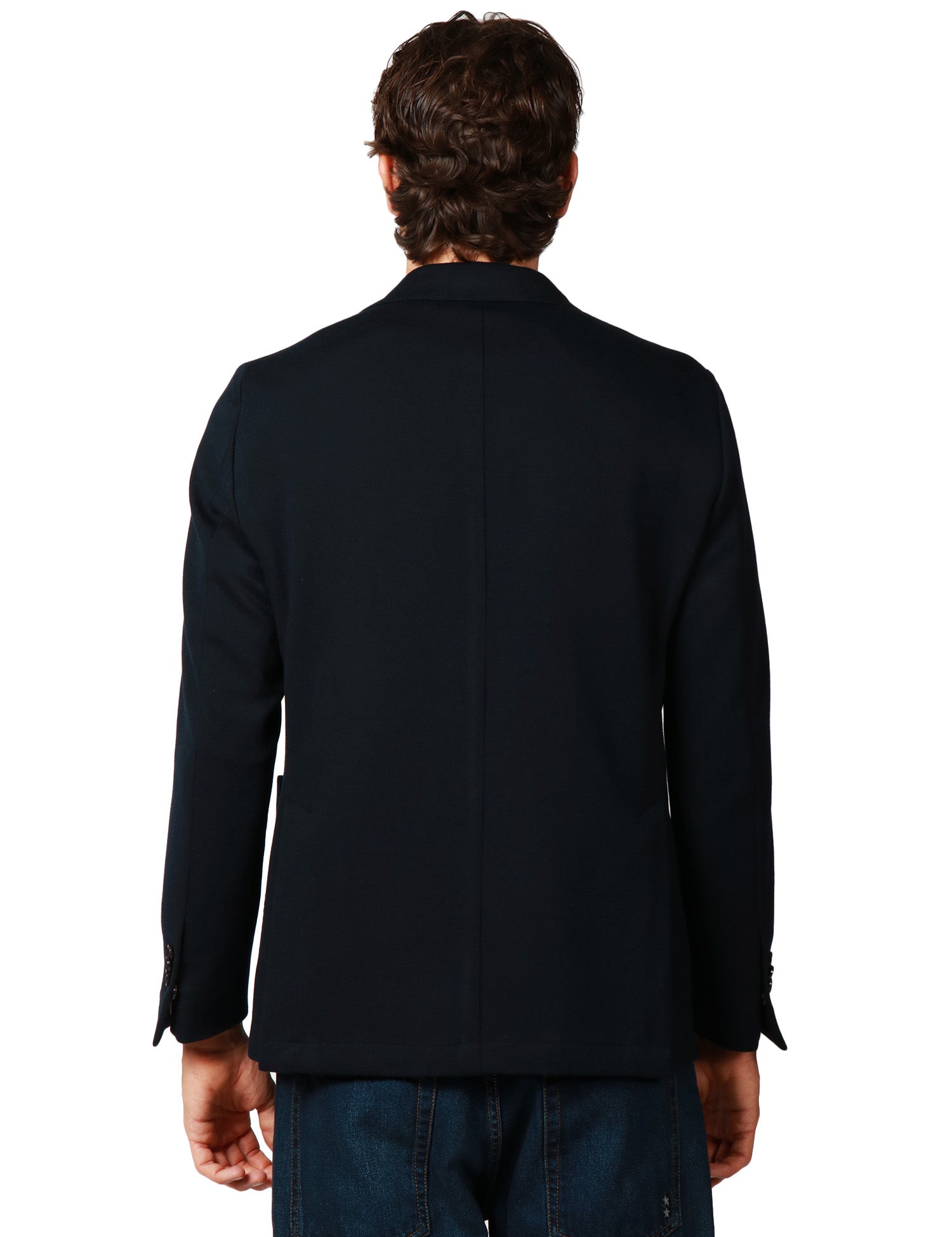 GIACCA UOMO BOLLANI FREEDOM BLU MONOPETTO CON TASCHE A TOPPA DAVANTI