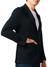 GIACCA UOMO BOLLANI FREEDOM BLU MONOPETTO CON TASCHE A TOPPA DAVANTI