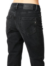 JEANS DONNA DONDUP KOONS BLACK DENIM CON BOTTONIERA GIOIELLO