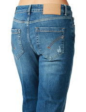 JEANS DONNA DONDUP KOONS INCHES DENIM MEDIO CON BOTTONIERA GIOIELLO E RAMMENDI