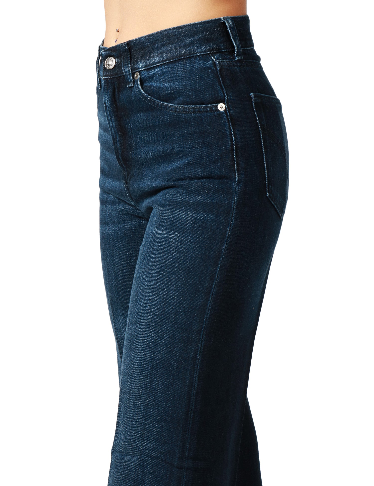 JEANS DONNA DONDUP AMBER LAVAGGIO BLU SCURO GAMBA AMPIA