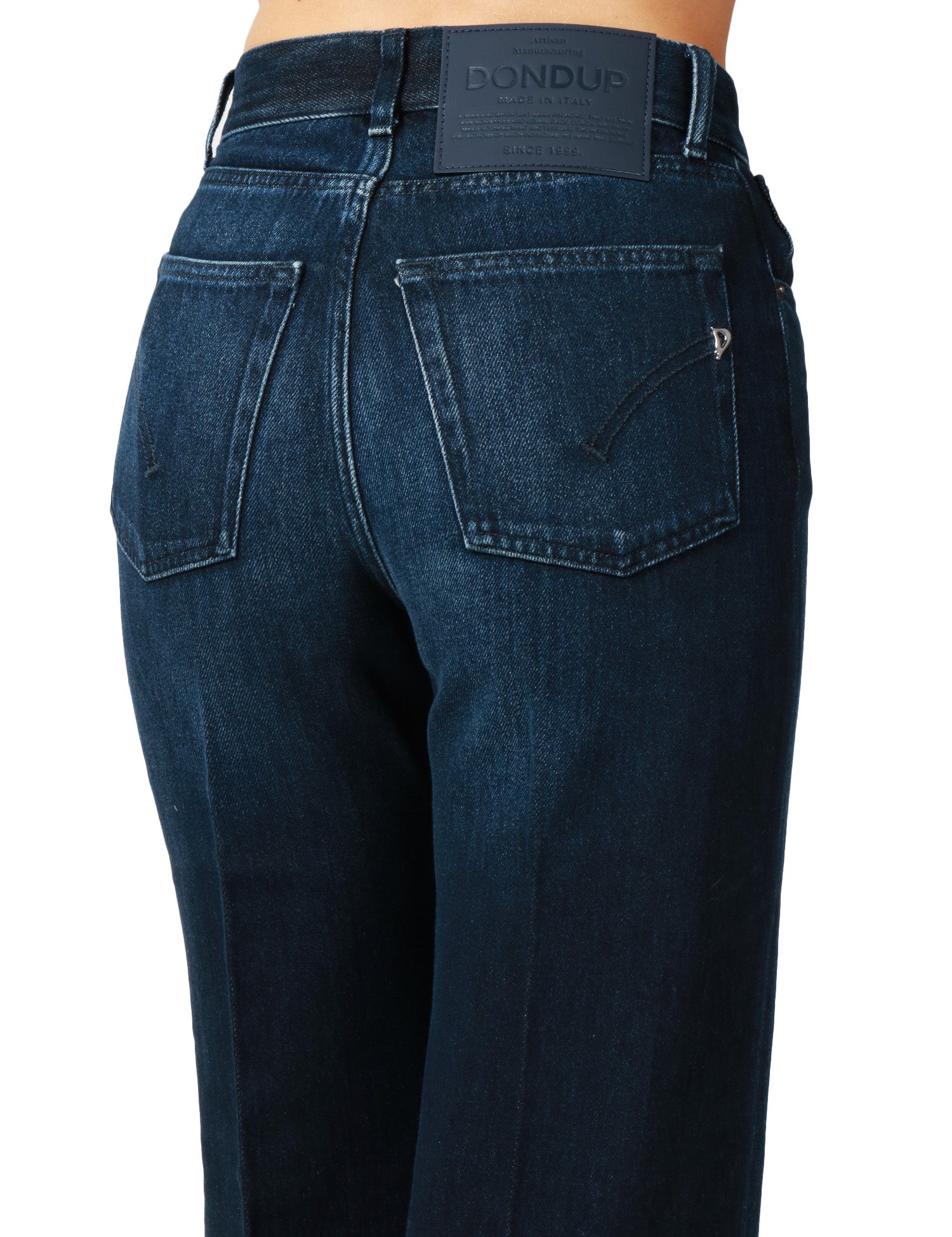 JEANS DONNA DONDUP AMBER LAVAGGIO BLU SCURO GAMBA AMPIA