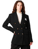 Giacca donna elisabetta franchi nera doppiopetto con bottoni logati e taschino