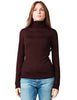 Maglia donna elisabetta franchi merlot dolcevita con micro logo jacquard in lana