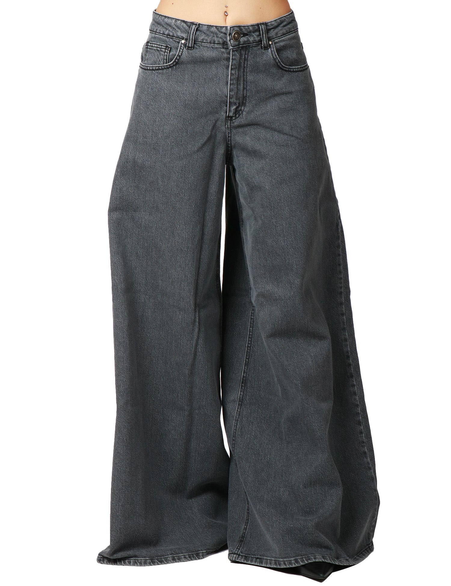 JEANS DONNA GOD SAVE DENIM GEMMA DENIM BLACK PANTAGONNA CINQUE TASCHE