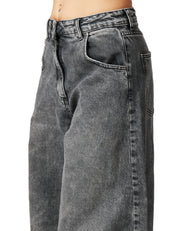 JEANS DONNA GOD SAVE DENIM IRIDE BLACK DENIM BALLON CINQUE TASCHE A VITA ALTA