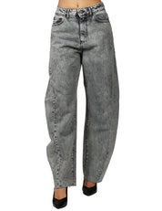 JEANS DONNA GOD SAVE DENIM NEMESI 1 BLACK DENIM BALLON CON CUCITURA SPICCHIO E TAGLIO VIVO