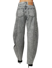 JEANS DONNA GOD SAVE DENIM NEMESI 1 BLACK DENIM BALLON CON CUCITURA SPICCHIO E TAGLIO VIVO