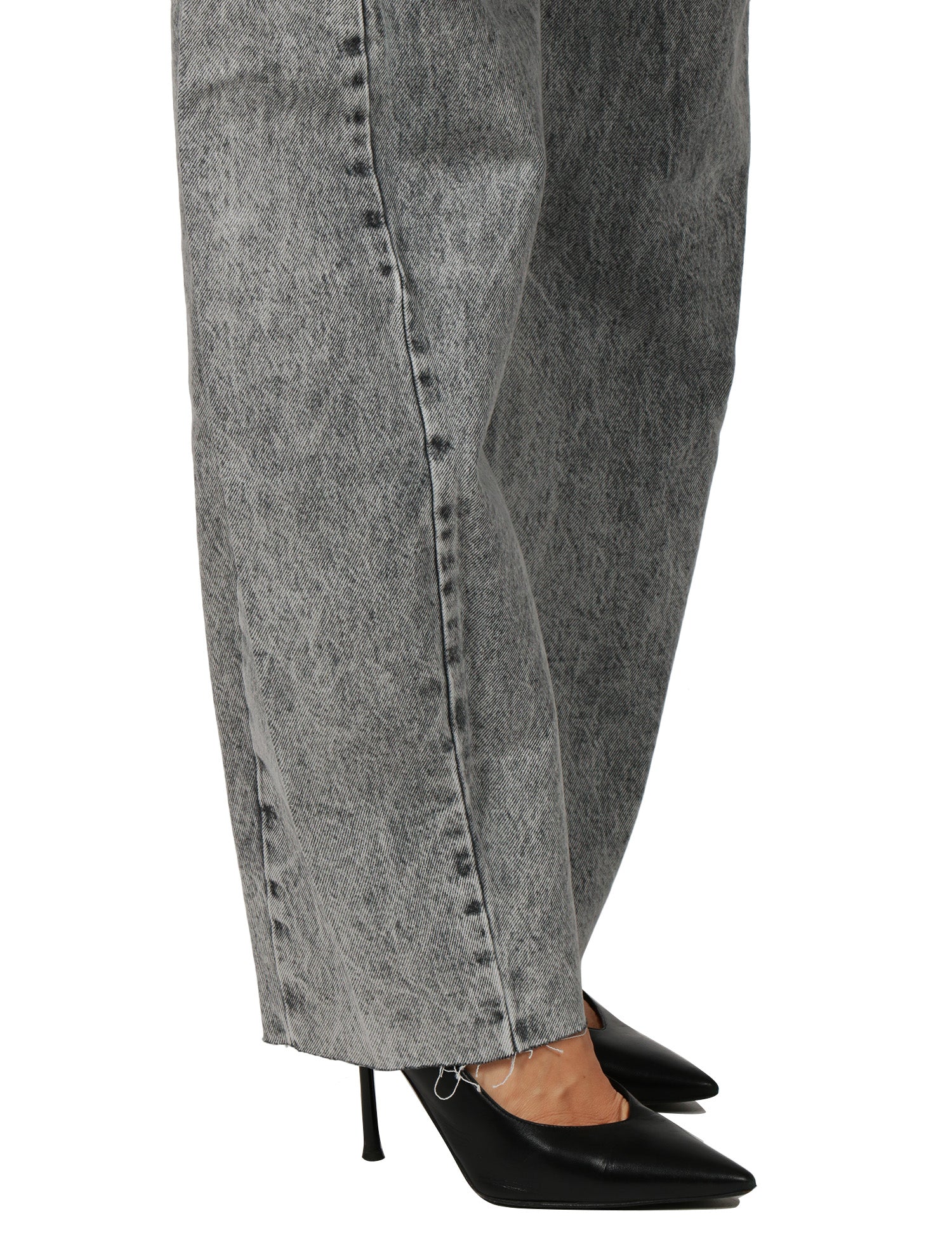 JEANS DONNA GOD SAVE DENIM NEMESI 1 BLACK DENIM BALLON CON CUCITURA SPICCHIO E TAGLIO VIVO