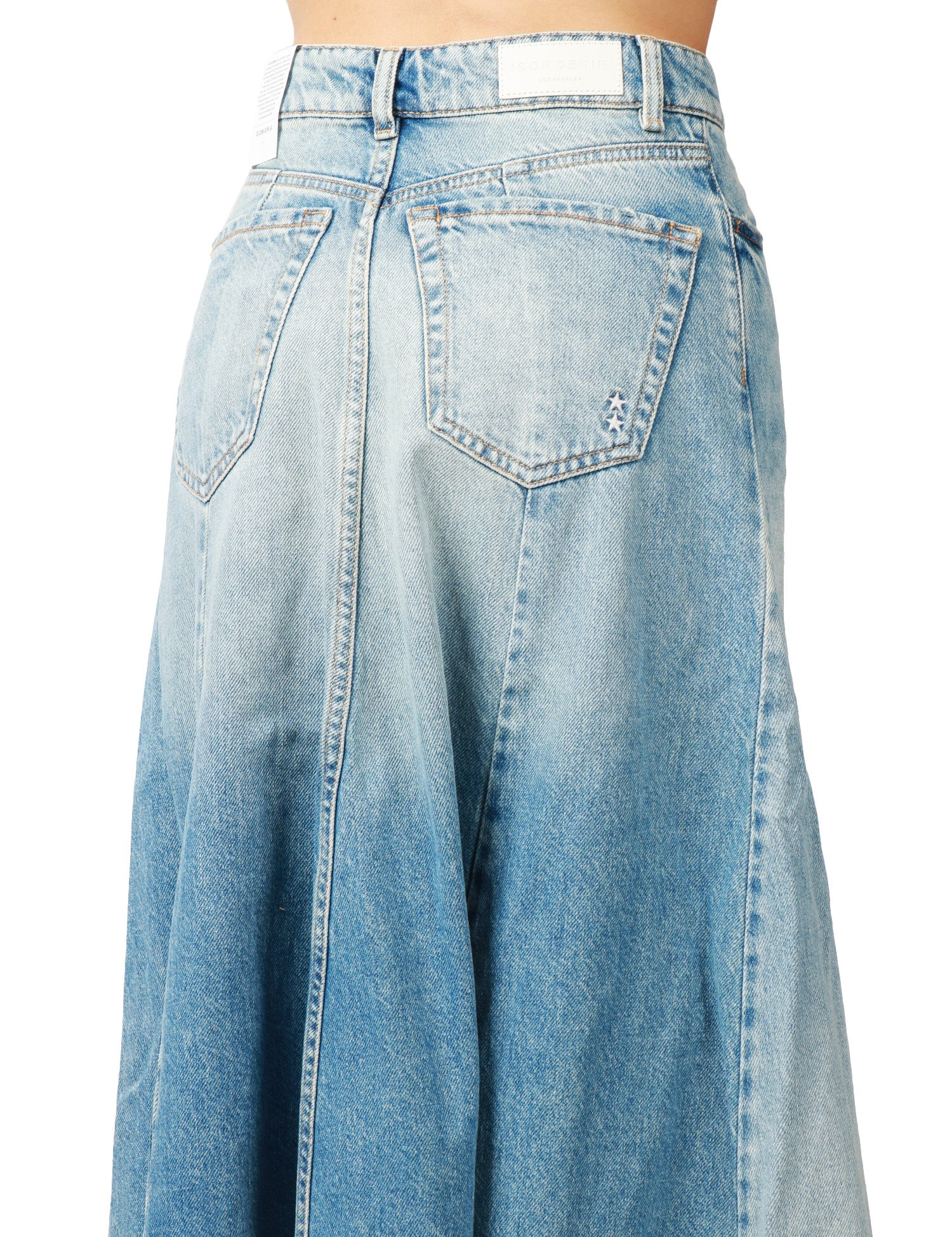 GONNA ICON DENIM CORA LAVAGGIO MEDIO STONE WASHED A RUOTA CON LEGGERO STRASCICO