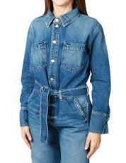 TUTA INTERA DONNA ICON DENIM INDIE LAVAGGIO MEDIO CON EFFETTO VINTAGE E FUSCIACCA IN VITA