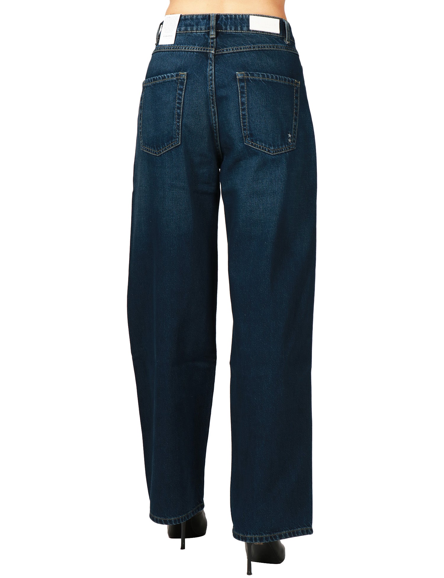 JEANS DONNA ICON DENIM POPPY LAVAGGIO BLU SCURO CINQUE TASCHE A GAMBA DRITTA