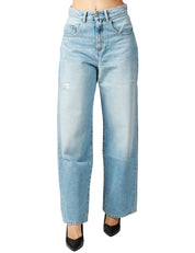 JEANS DONNA ICON DENIM POPPY LAVAGGIO CHIARO VITA ALTA E GAMBA A PALAZZO