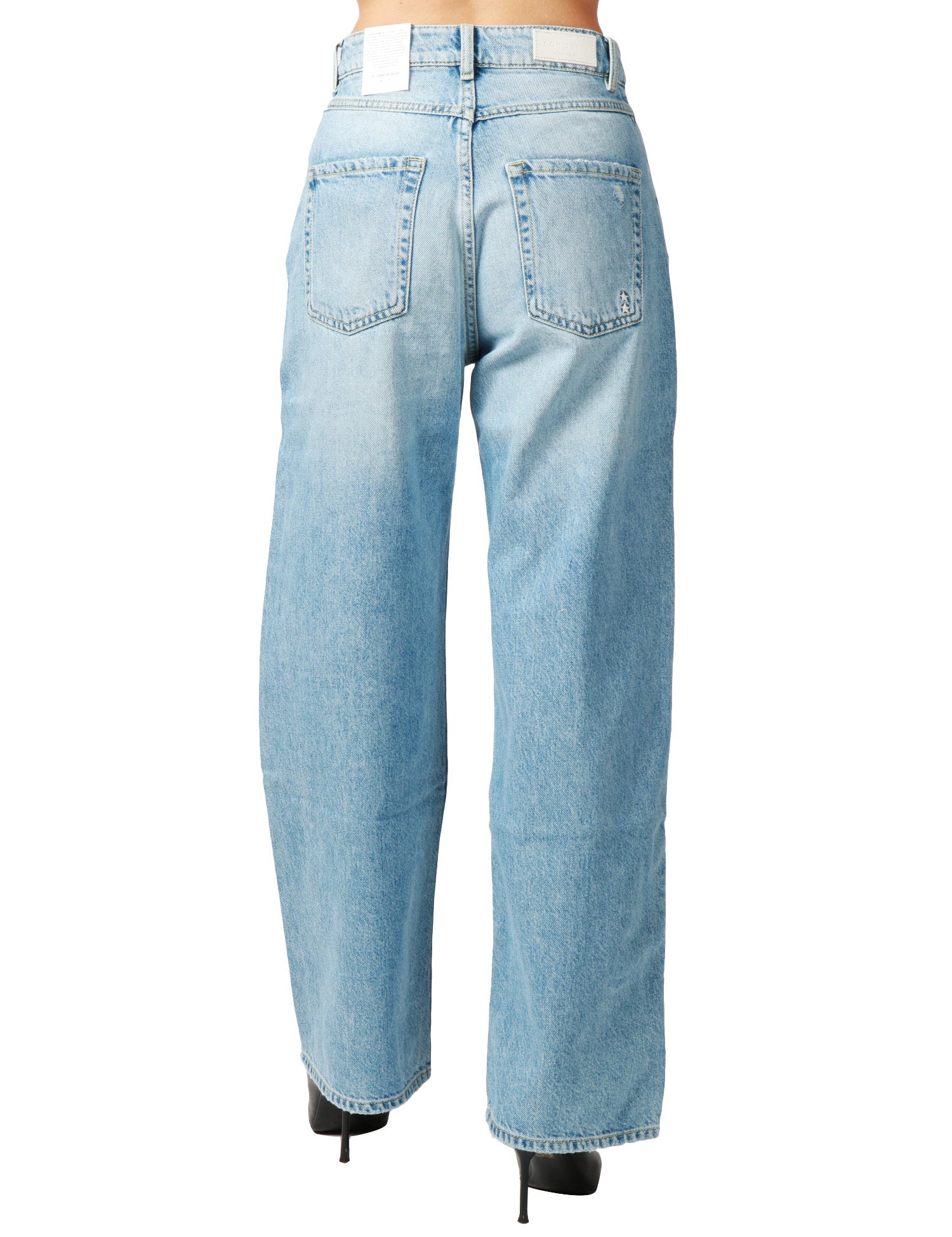 JEANS DONNA ICON DENIM POPPY LAVAGGIO CHIARO VITA ALTA E GAMBA A PALAZZO