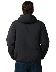 GIUBBOTTO UOMO K-WAY NERO IMPERMEABILE E ANTIVENTO CON IMBOTTITURA PRIMALOFT, ZIP E CAPPUCCIO