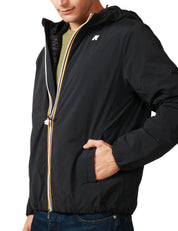 GIUBBOTTO UOMO K-WAY NERO IMPERMEABILE E ANTIVENTO CON IMBOTTITURA PRIMALOFT, ZIP E CAPPUCCIO