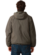 GIUBBINO UOMO K-WAY JACK PLAIN WARM GREEN BLACK IN MISTO NYLON IDROREPELLENTE E ANTIVENTO CON IMBOTTITURA ECOLOGICA