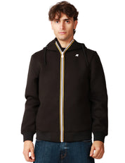 GIUBBINO UOMO K-WAY RAINER SPACER NERO IN SCUBA LEGGERO CON CAPPUCCIO E ZIP