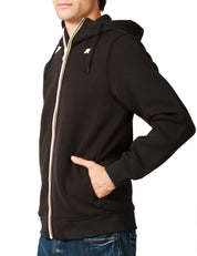 GIUBBINO UOMO K-WAY RAINER SPACER NERO IN SCUBA LEGGERO CON CAPPUCCIO E ZIP