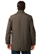 GIUBBOTTO UOMO K-WAYBENNY WARM BLACK OLIVE CON COLLETTO, IN NYLON IMPERMEABILE E ANTIVENTO CON IMBOTTITURA MISTA