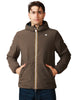 Giubbotto uomo k-way jack brown/blue reversibile, impermeabile e antivento con zip e cappuccio