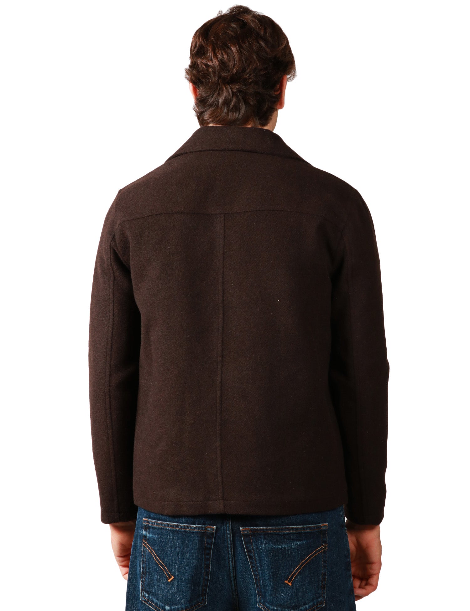 GIUBBOTTO UOMO RENAVINE MANIFATTURE PINE WOOL MORO IN LANA CON COLLETTO E ZIP