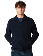 GIUBBOTTO UOMO MANIFATTURE RENAVINE PINE WOOL BLU NAVY CON COLLETTO E ZIP