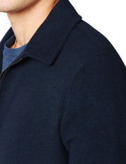 GIUBBOTTO UOMO MANIFATTURE RENAVINE PINE WOOL BLU NAVY CON COLLETTO E ZIP