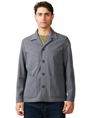 GIACCA UOMO OFFICINA 36 DANA GRIGIA CON COLLETTO REVER E TASCHE A TOPPA DAVANTI