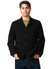 GIACCA UOMO OFFICINA 36 DANA NERA MONOPETTO CON COLLETTO REVER E TASCHE A TOPPA DAVANTI