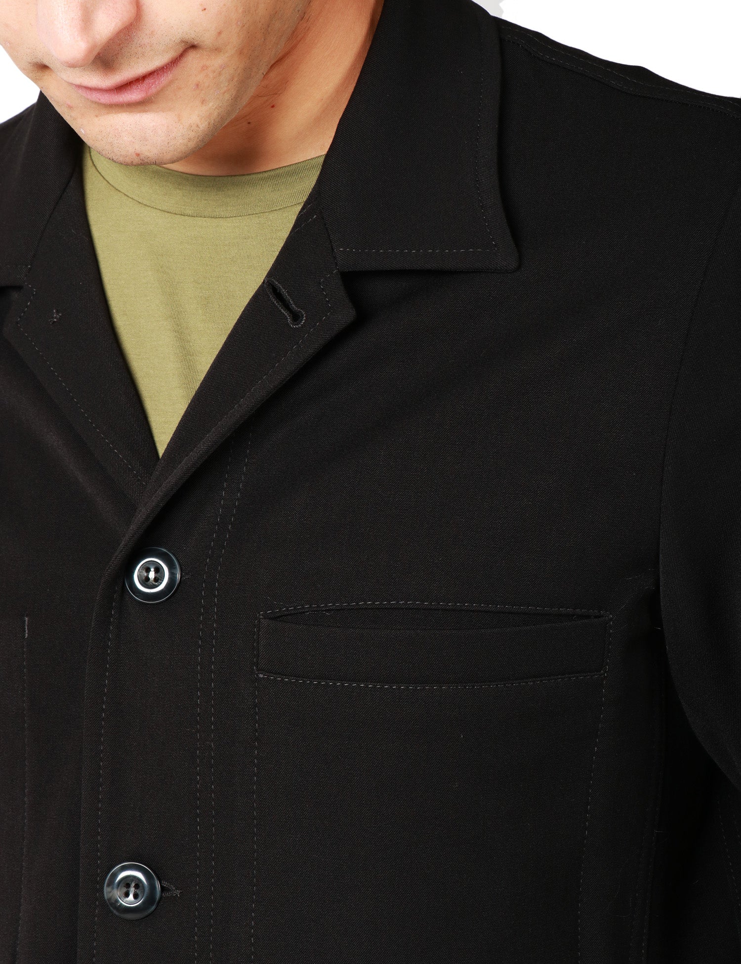 GIACCA UOMO OFFICINA 36 DANA NERA MONOPETTO CON COLLETTO REVER E TASCHE A TOPPA DAVANTI